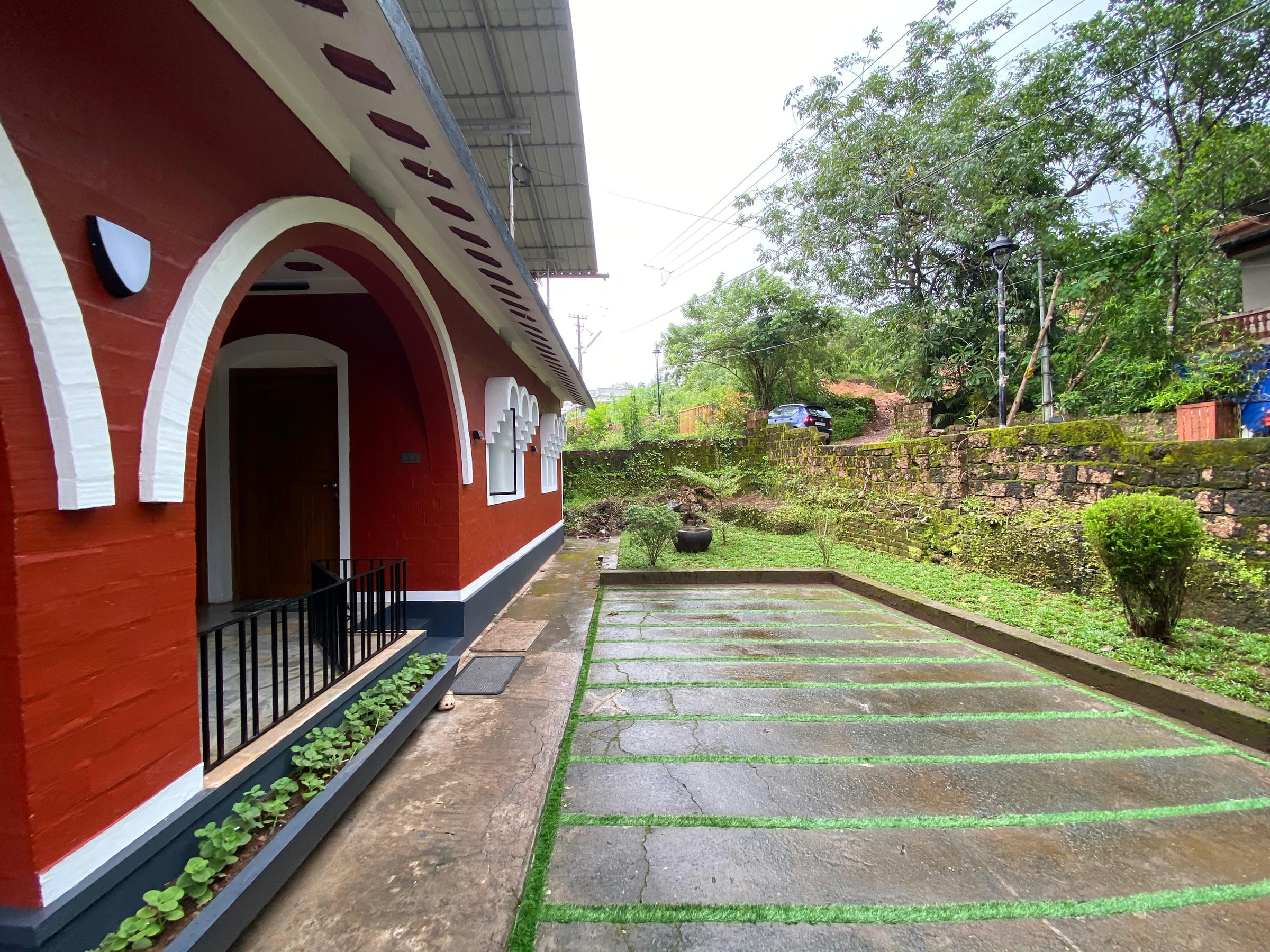 Side walkway and garden at Vysakham Heritage